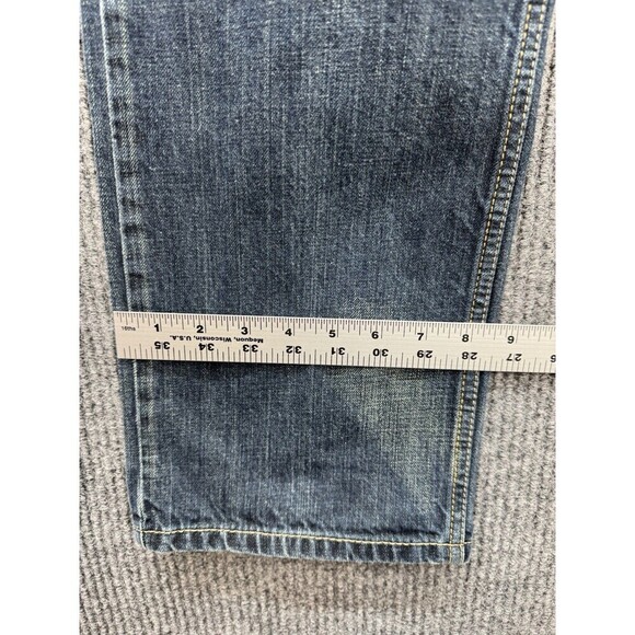 Levis 505 Jeans Mens 33x34 Blue Regular Straight Leg Denim 100% Cotton Dark Wash - Picture 10 of 11